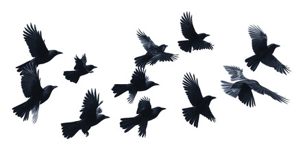 Obraz premium Three birds flying in the sky. The birds are black and white