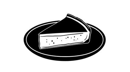 Cheesecake cut into triangles, neatly arranged on a flat dish, vector illustration art