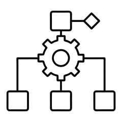 Workflow Management Icon Line Art Vector