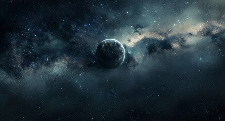 Obraz premium Enchanting Celestial Sphere in the Vast Expanse of the Darkened Universe