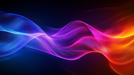Obraz premium Abstract Neon Wave Lines A Gradient of Blue, Purple, and Red, abstract, neon, gradient