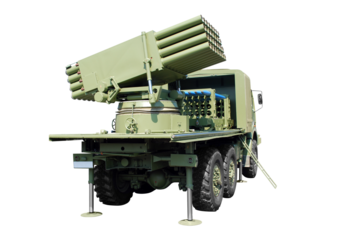 army truck with rocket launcher transparent