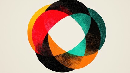 Two intertwined circles, one filled with abstract patterns and the other gradually filling up, symbolizing the exchange of knowledge and experience in mentorship