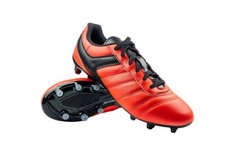 Premium soccer sneakers with reinforced stitching and cushioned soles isolated on transparent background