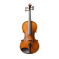 Fototapeta premium Wooden violin with fine craftsmanship isolated on transparent background representing classical music