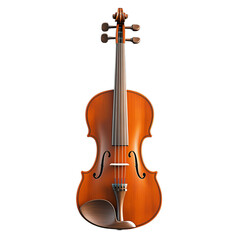 Fototapeta premium Classic wooden violin isolated on transparent background for musicians and classical music lovers