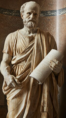 Chrysippus holding scroll of Stoic wisdom, symbol of philosophy