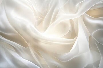 Fototapeta premium flowing sheets fabrics abstract white shapes transparent, wavy resin sheets