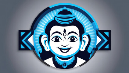 Krishna art illustration featuring mythological symbolism and devotional themes