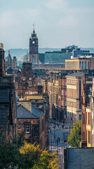 Naklejka premium A stunning view of Glasgows cityscape showcasing modern and historic architecture