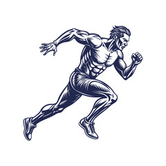  Running man silhouette Clipart isolated vector illustration