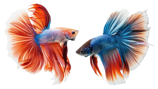 PNG Colorful betta fish in motion