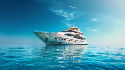 luxury yacht sailing on a clear blue sea