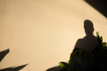 sombra de pessoa projetada na parede