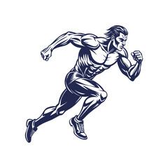  Running man silhouette Clipart isolated vector illustration