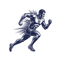  Running man silhouette Clipart isolated vector illustration