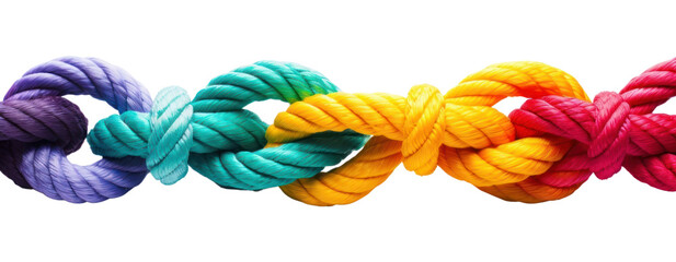 PNG Colorful intertwined ropes symbolizing unity