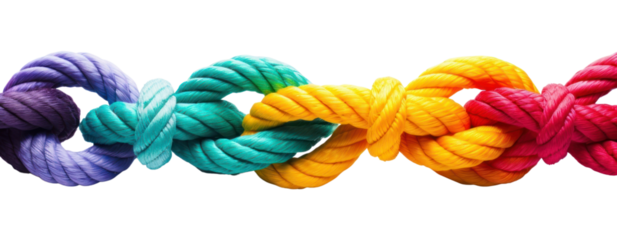 PNG Colorful intertwined ropes symbolizing unity