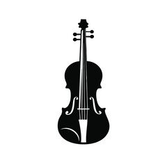Fototapeta premium a simple vintage music violin icon, black color vector silhouette