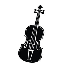 Fototapeta premium a simple vintage music violin icon, black color vector silhouette