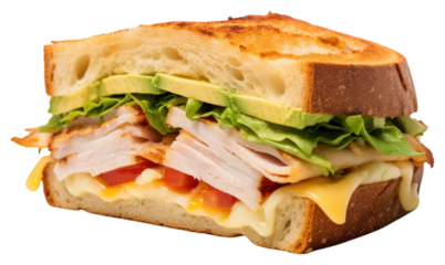 PNG Delicious turkey avocado sandwich layers