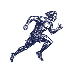  Running man silhouette Clipart isolated vector illustration