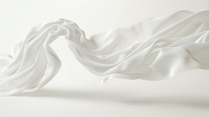 Floating elegant white fabrics