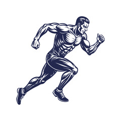 Fototapeta premium Running man silhouette Clipart isolated vector illustration