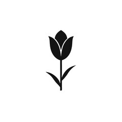 Obraz premium a tulip flower silhouette vector art illustration, isolated white background, 