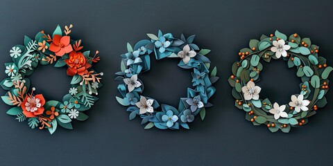 Set of beautifully crafted wreaths