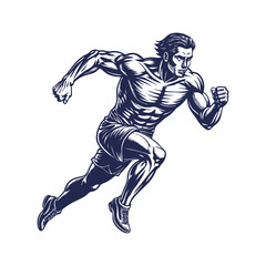  Running man silhouette Clipart isolated vector illustration