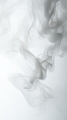 Abstract smoke forming wavy lines on white background