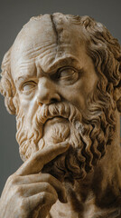 Fototapeta premium Deep in thought, this sculpture of Socrates captures moment of reflection and wisdom