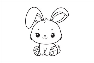 Cute baby bunny outline image 4.eps