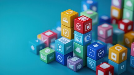 Colorful Blocks with App Icons