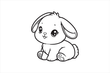 Cute baby bunny outline image 7.eps