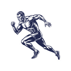  Running man silhouette Clipart isolated vector illustration