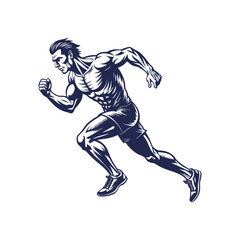  Running man silhouette Clipart isolated vector illustration
