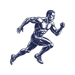 Naklejka premium Running man silhouette Clipart isolated vector illustration