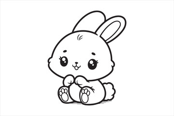 Cute baby bunny outline image 13.eps