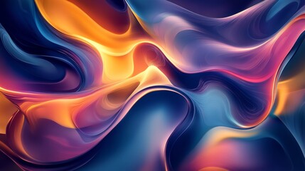 Abstract colorful fluid wave background flowing in smooth lines