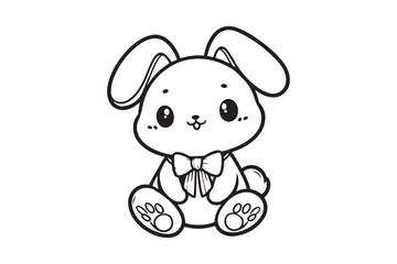 Cute baby bunny outline image 20.eps