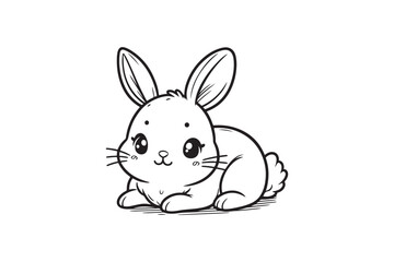 Cute baby bunny outline image 