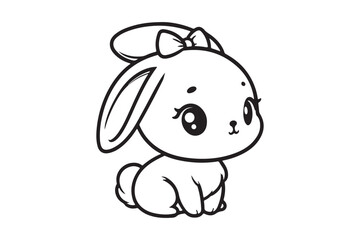 Fototapeta premium Cute baby bunny outline image 23.eps