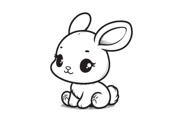 Obraz premium Cute baby bunny outline image 28.eps