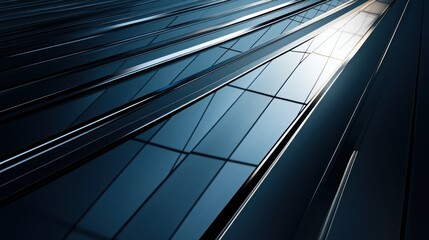 A close-up view of sleek, reflective glass surfaces on a modern building.