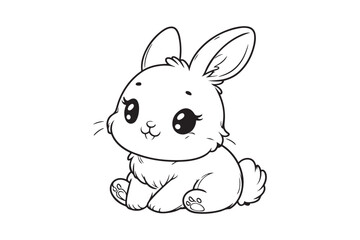 Cute baby bunny outline image 