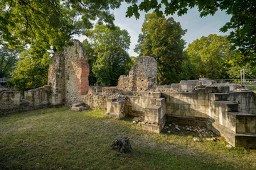 Margaret island ruins in the park in Budapest