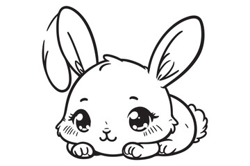 Cute baby bunny outline image 