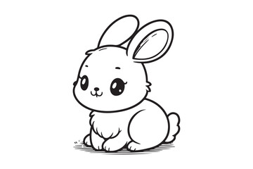 Cute baby bunny outline image 